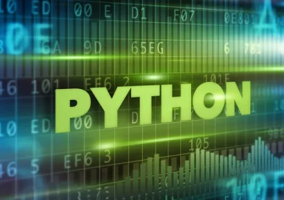 a computer screen with the word python displayed